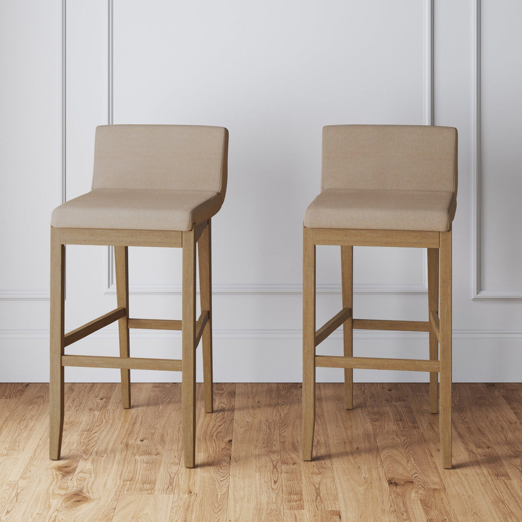 Exposed Wood Back Bar Stools Brown (Set of 2)