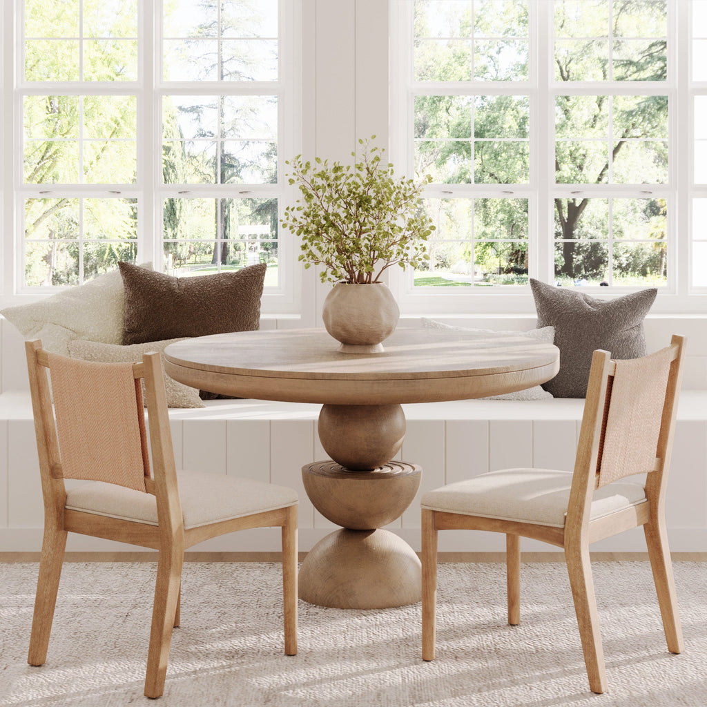 Arched Back Seagrass Dining Chair Light Brown