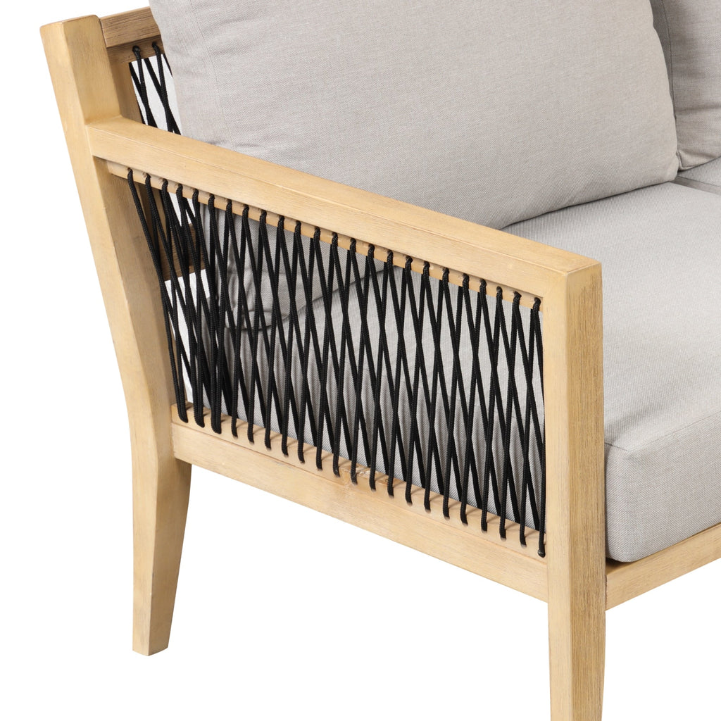 Outdoor Patio Wood Loveseats Gray Acacia (Set of 2)