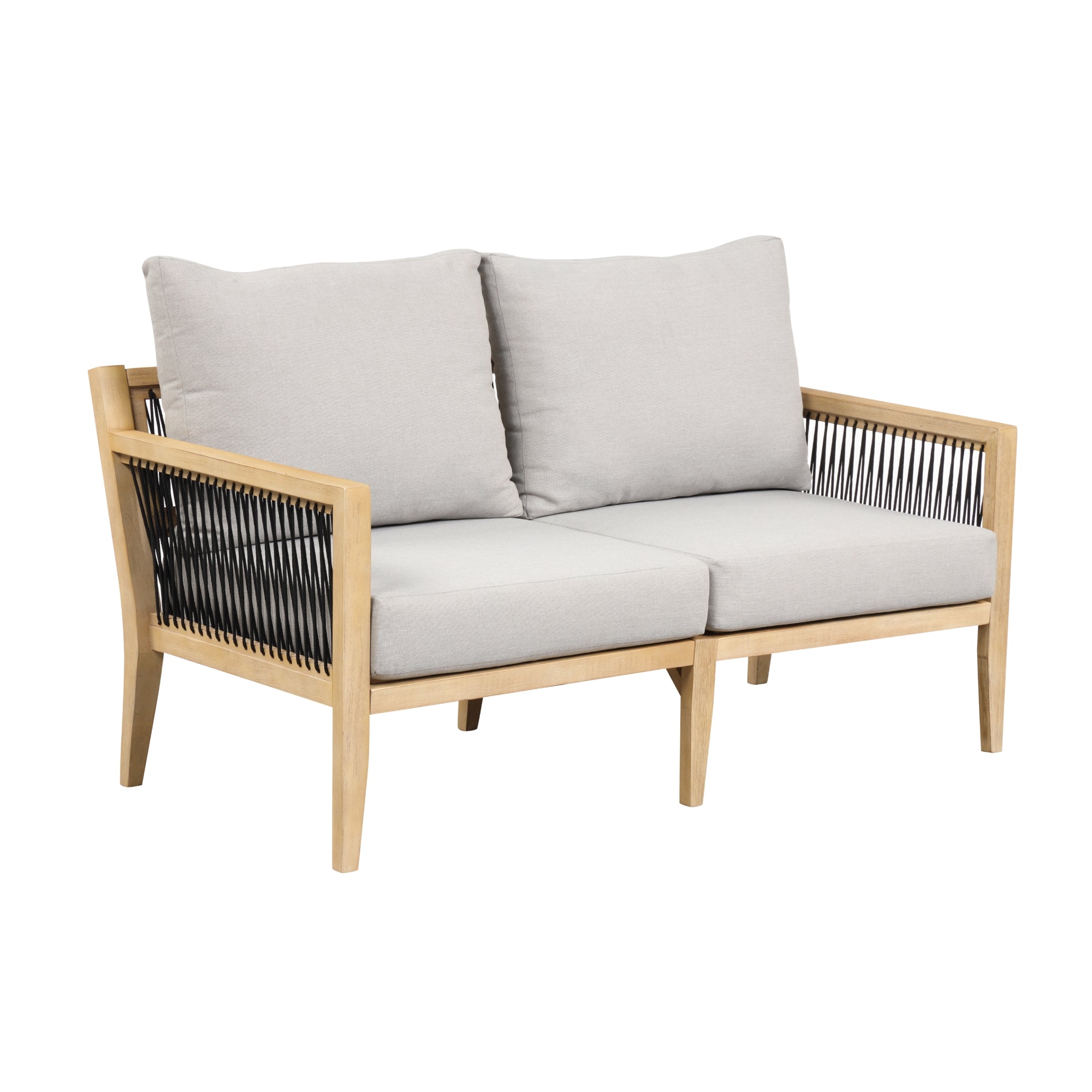 Outdoor Patio Wood Loveseats Gray Acacia (Set of 2)