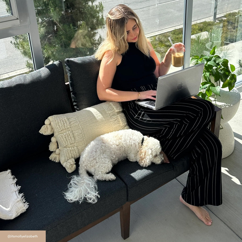 Outdoor Wood Patio Loveseat Gray Dark Acacia