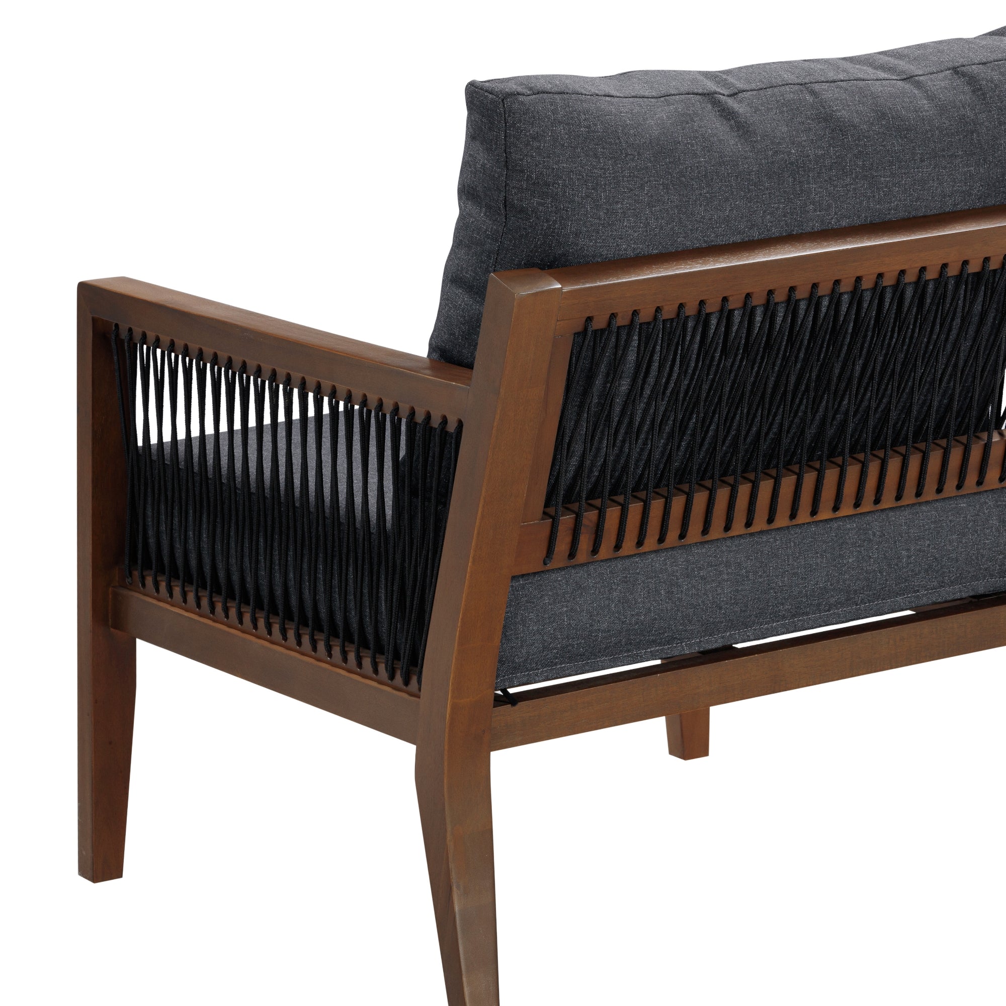 Outdoor Patio Wood Arm Chair Gray Dark Acacia