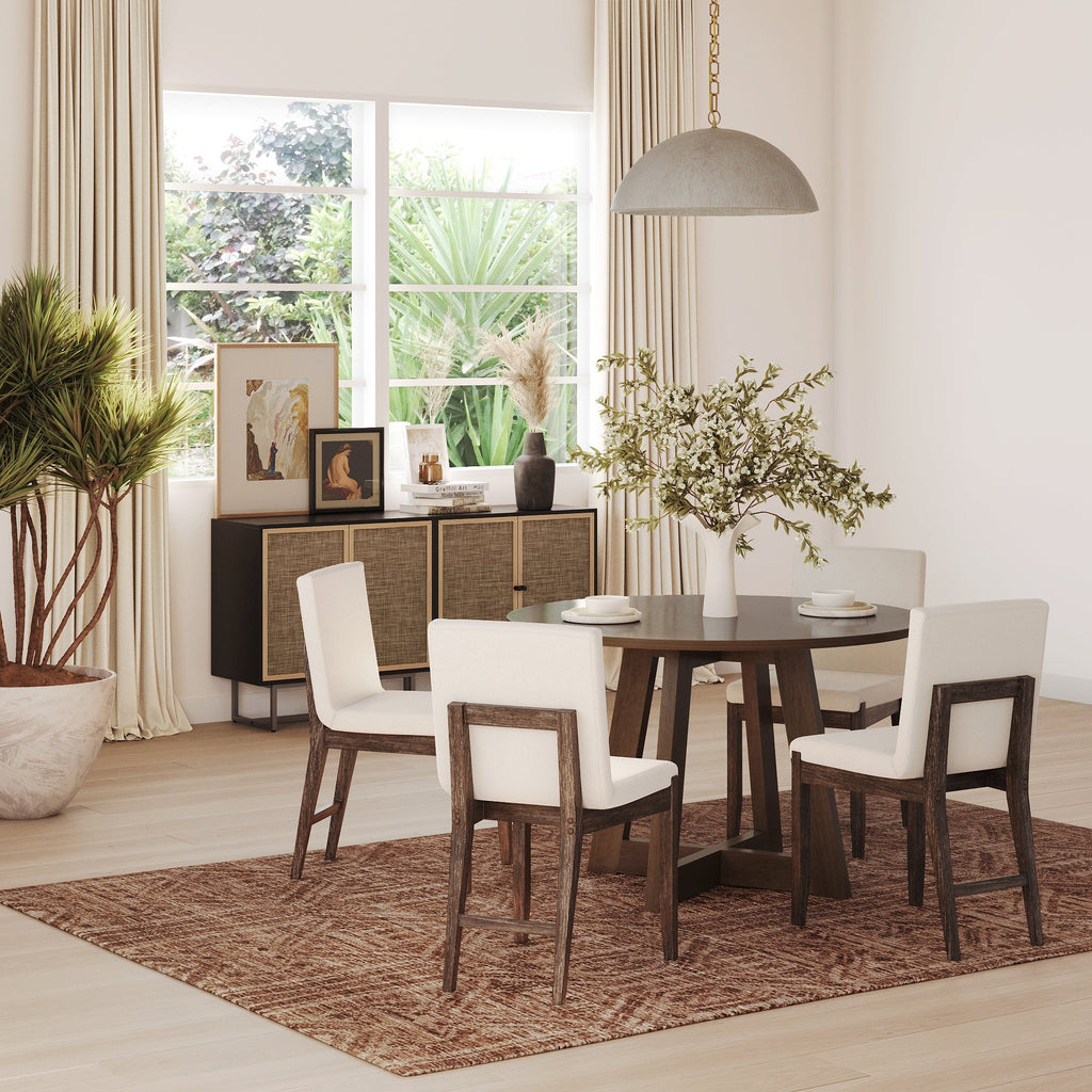 Exposed Back Dining Chairs Dark Brown (Set of 4)