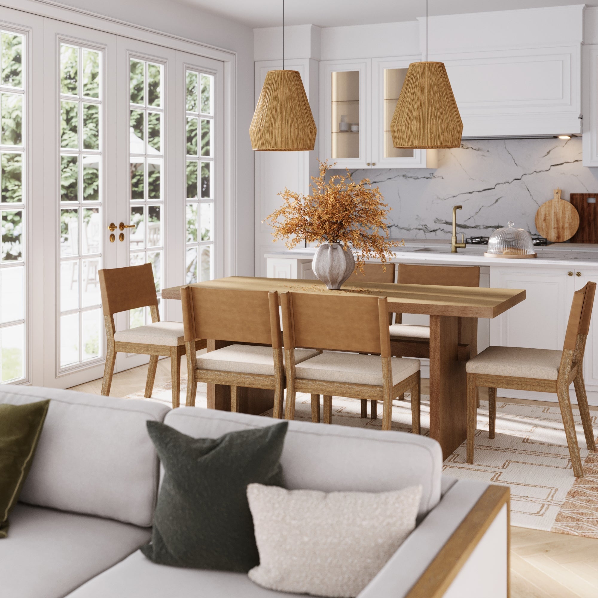 Farmhouse Dining Set (6 Chairs)