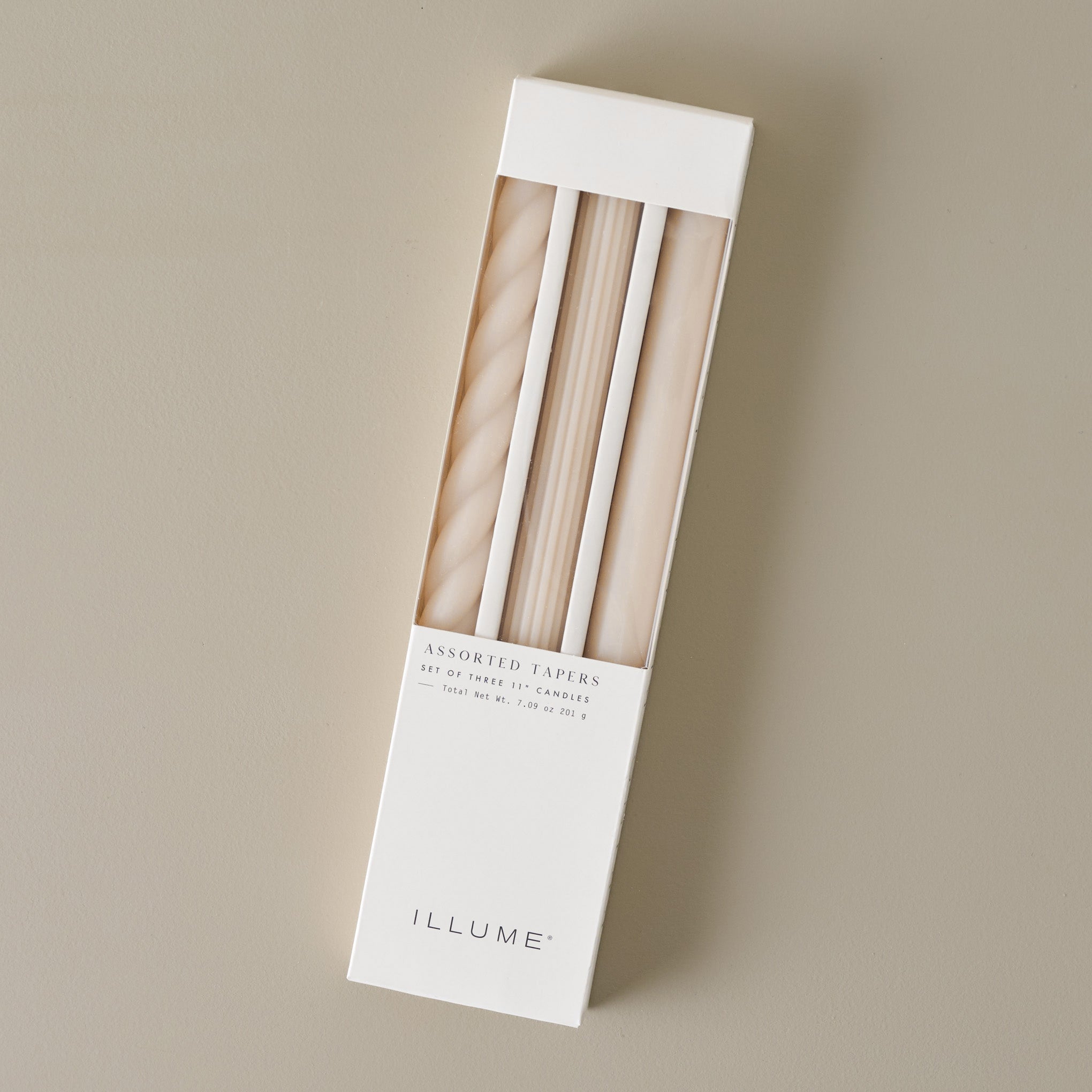 Assorted Cream Taper Candle Set