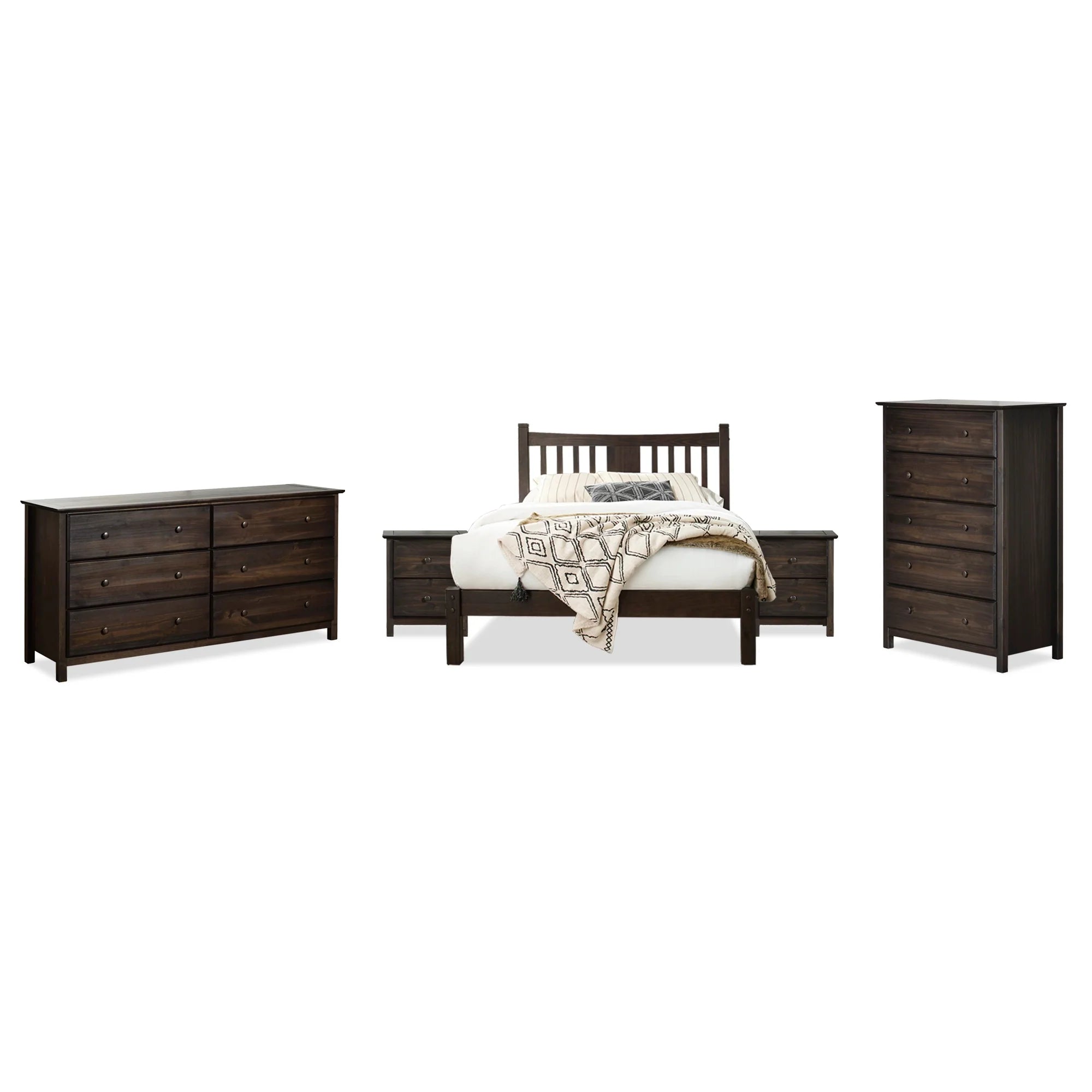 Shaker Slat Platform Bedroom Set (5-piece)