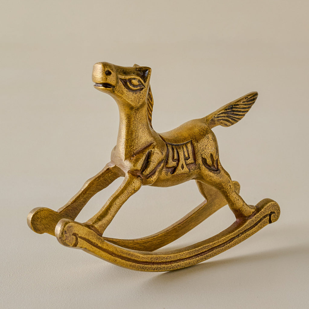 Vintage-Inspired Brass Rocking Horse