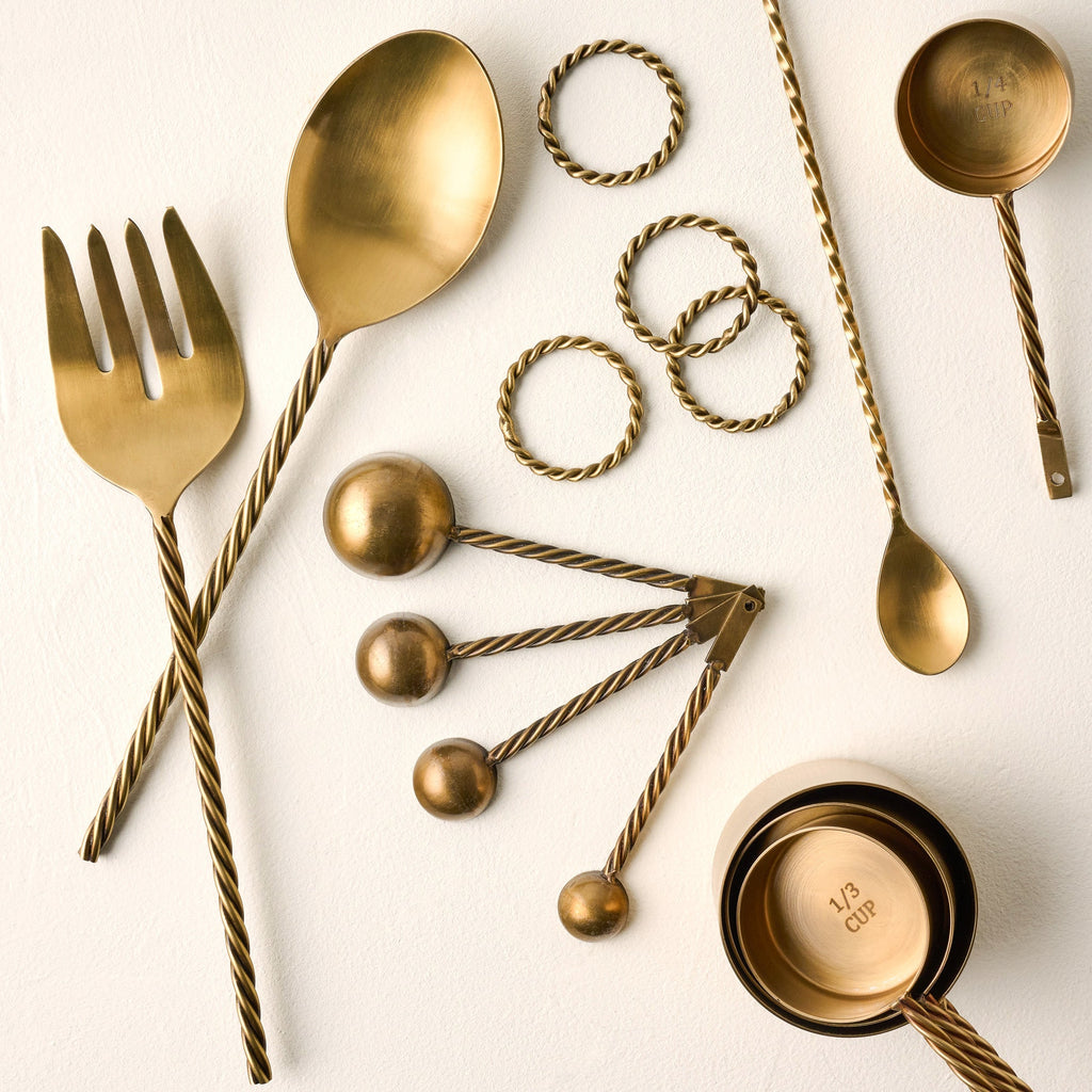 Antique Brass Twisted Measuring Cups