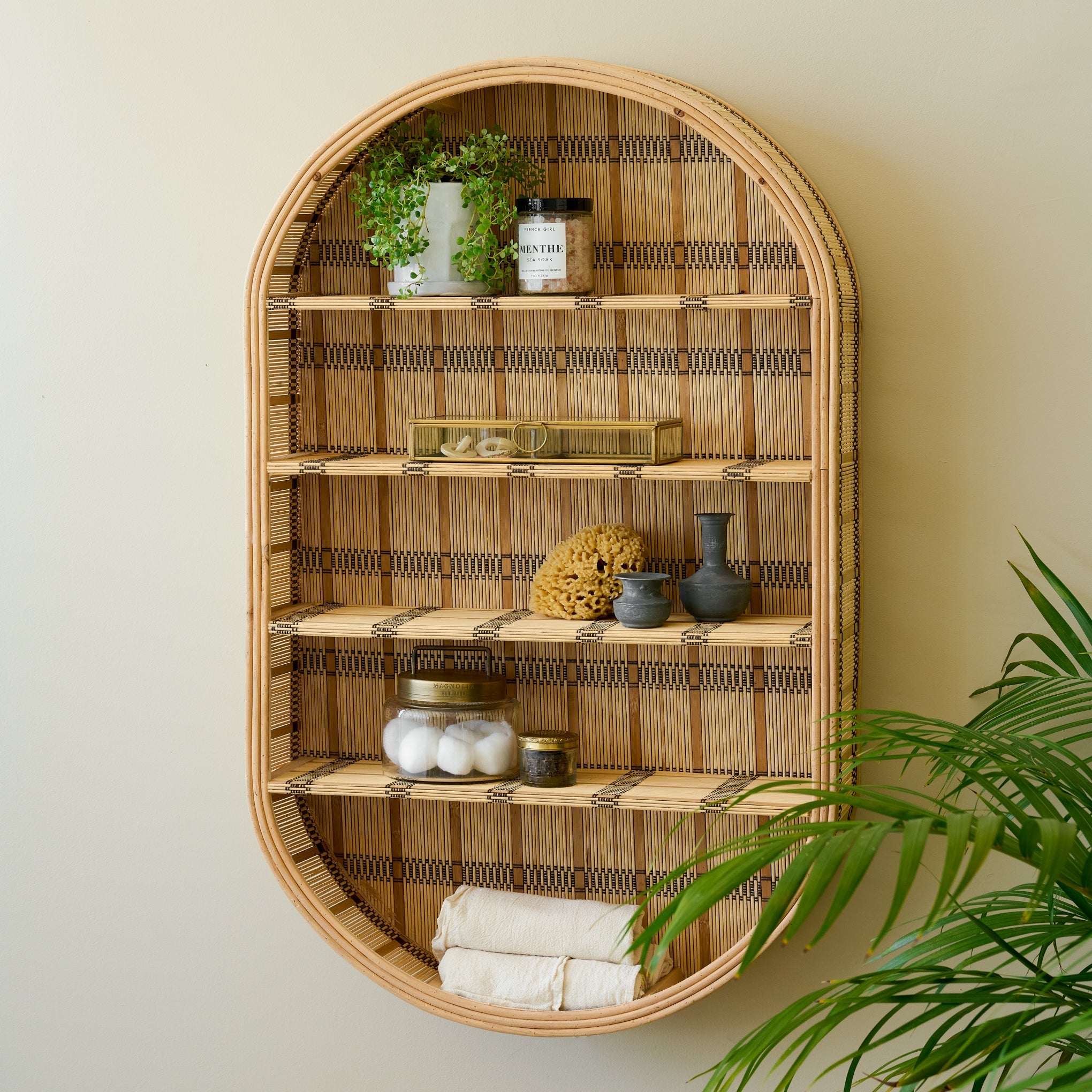 Georgia Oval Rattan Wall Shelf