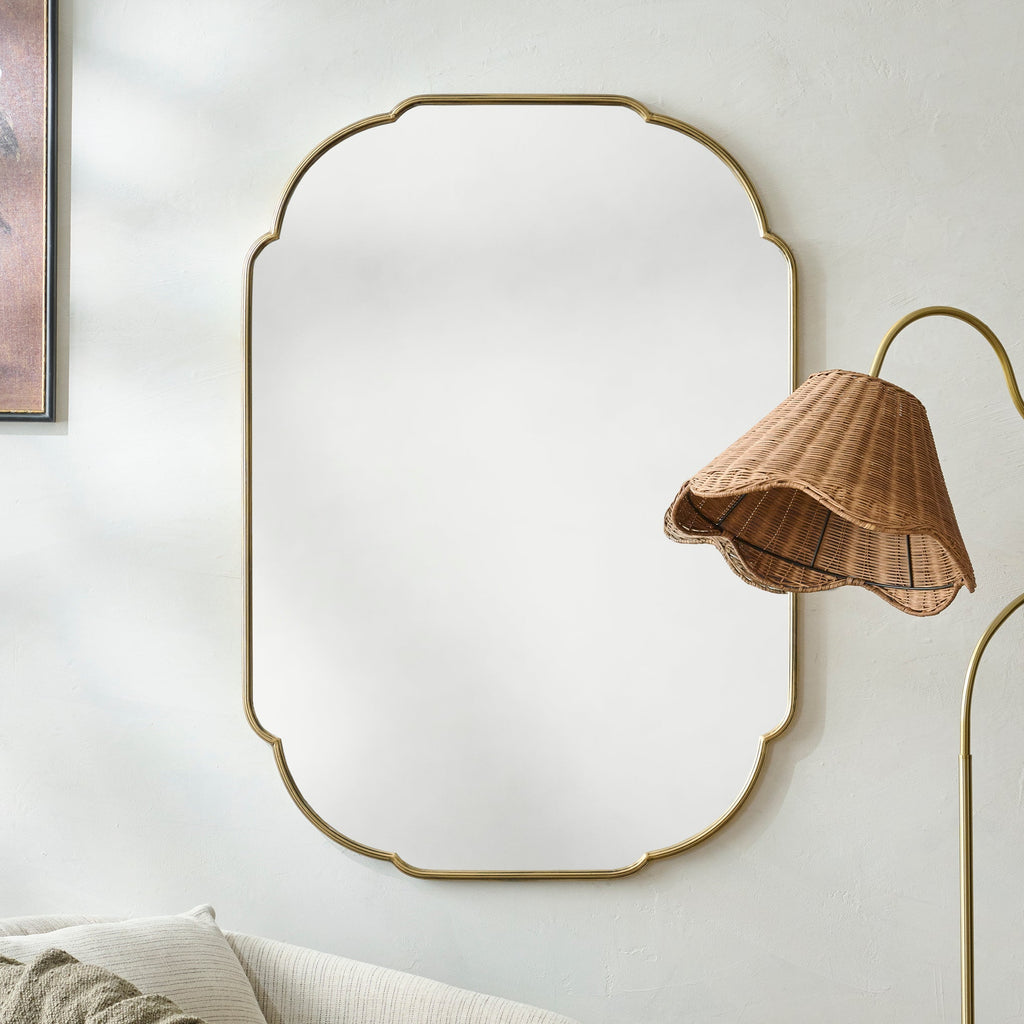 Antique Brass Luna Mirror