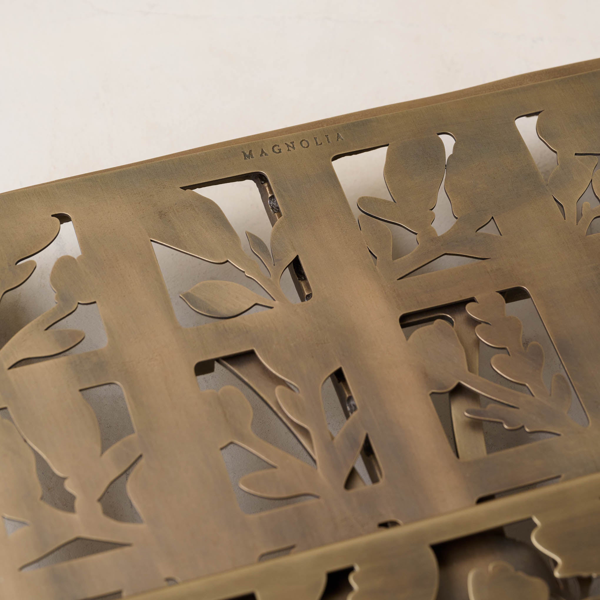 Antique Brass Shadow Floral Cookbook Stand