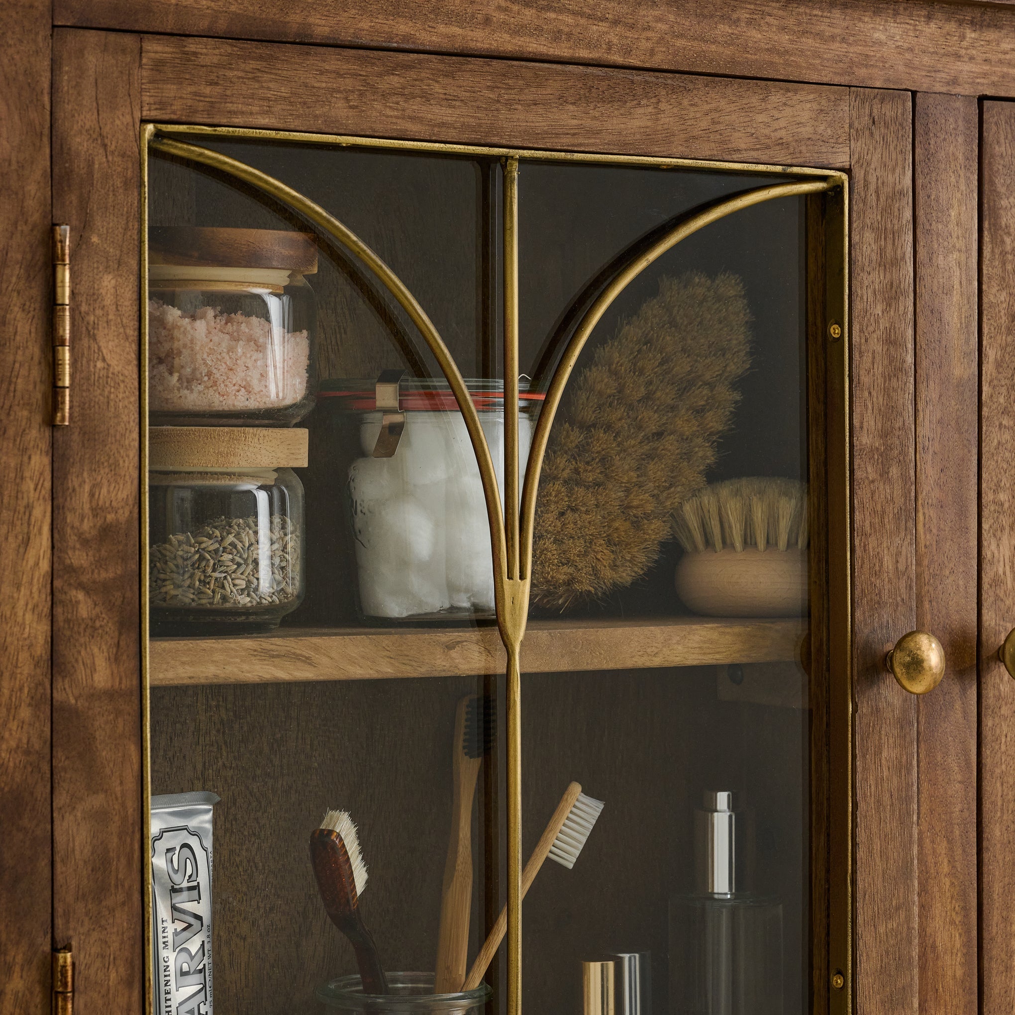 Eloise Wood & Brass Display Cabinet