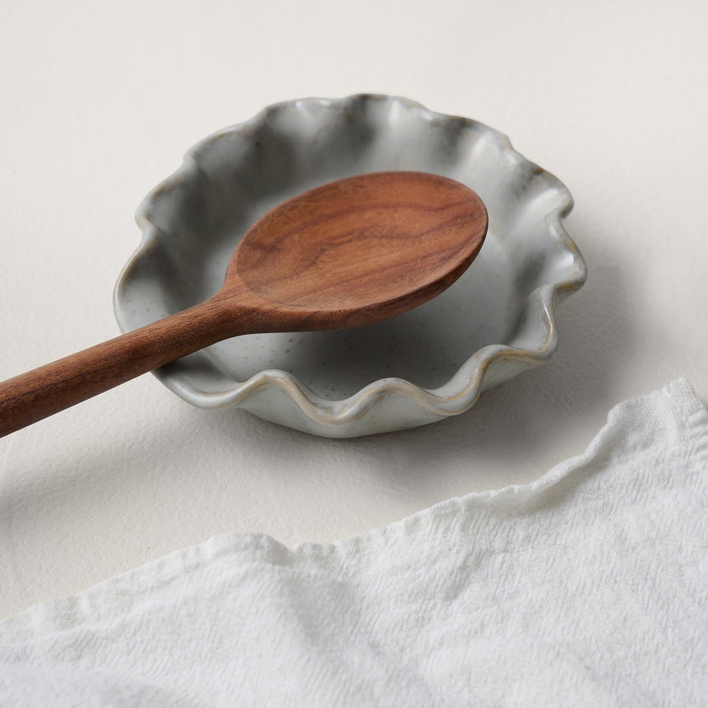French Grey Ruffle Spoon Rest