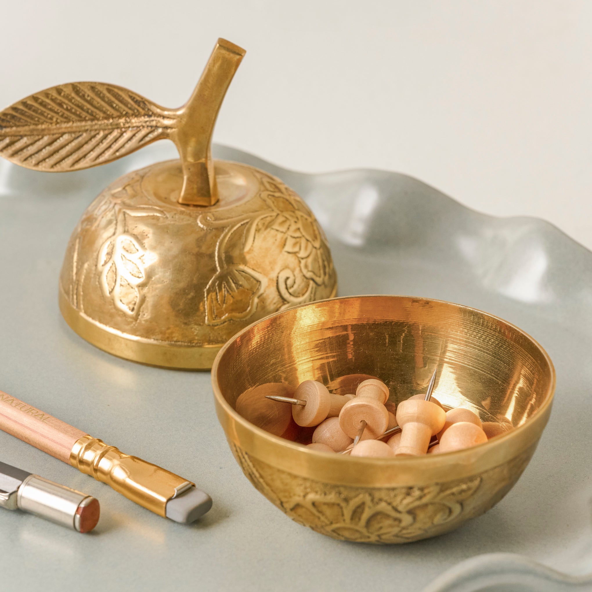 Antique Inspired Brass Apple Box