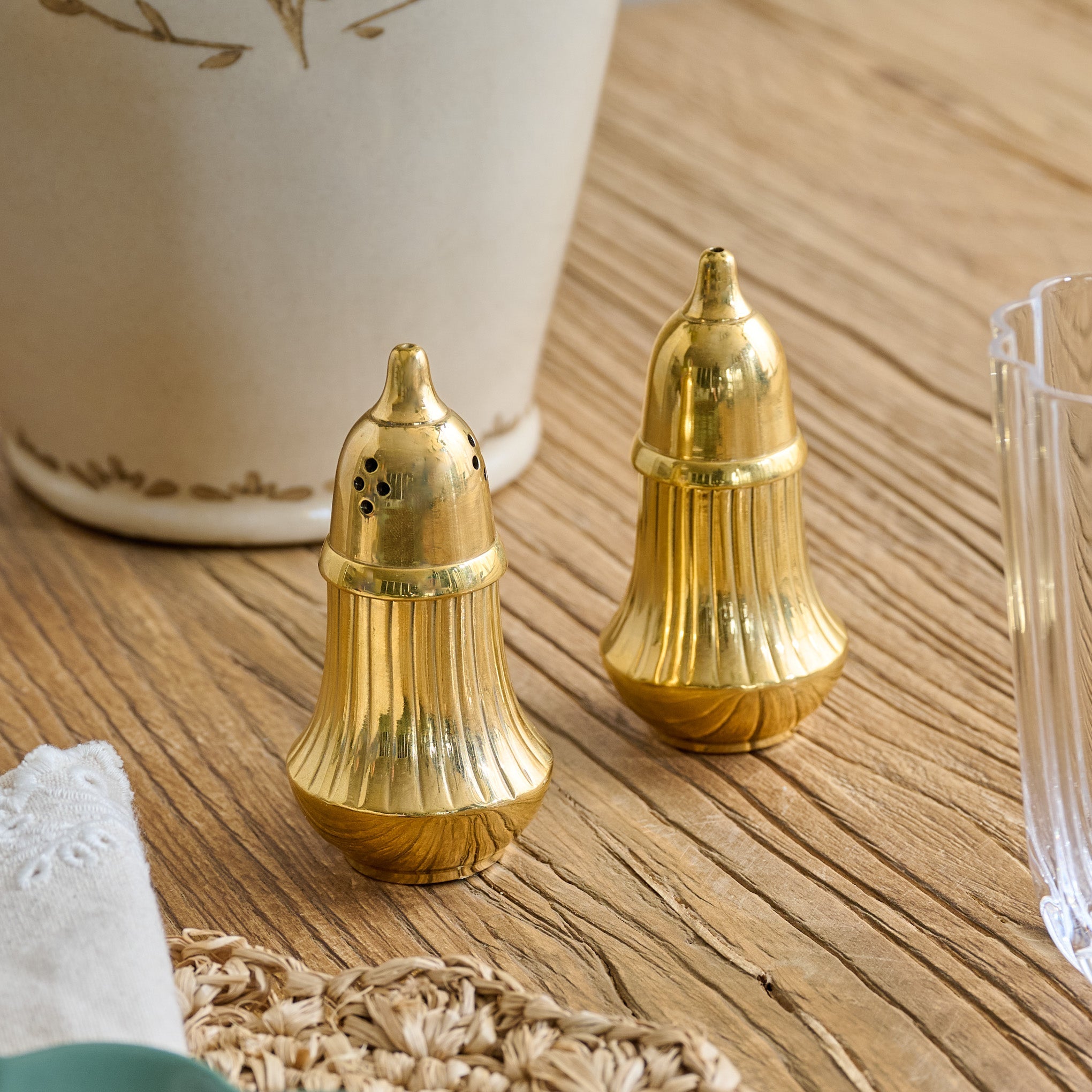 Brass Salt + Pepper Set
