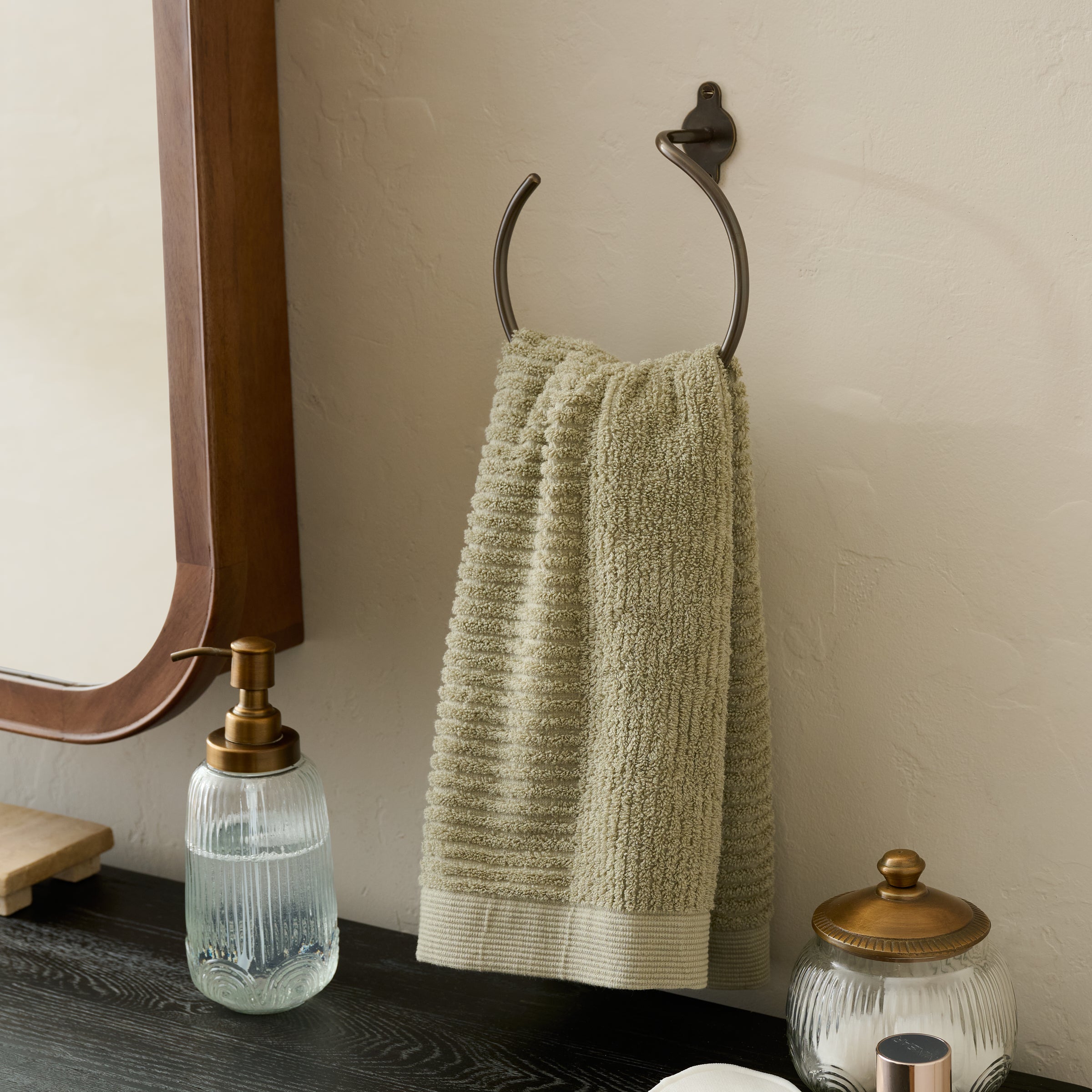 Antique Bronze Metal Towel Ring