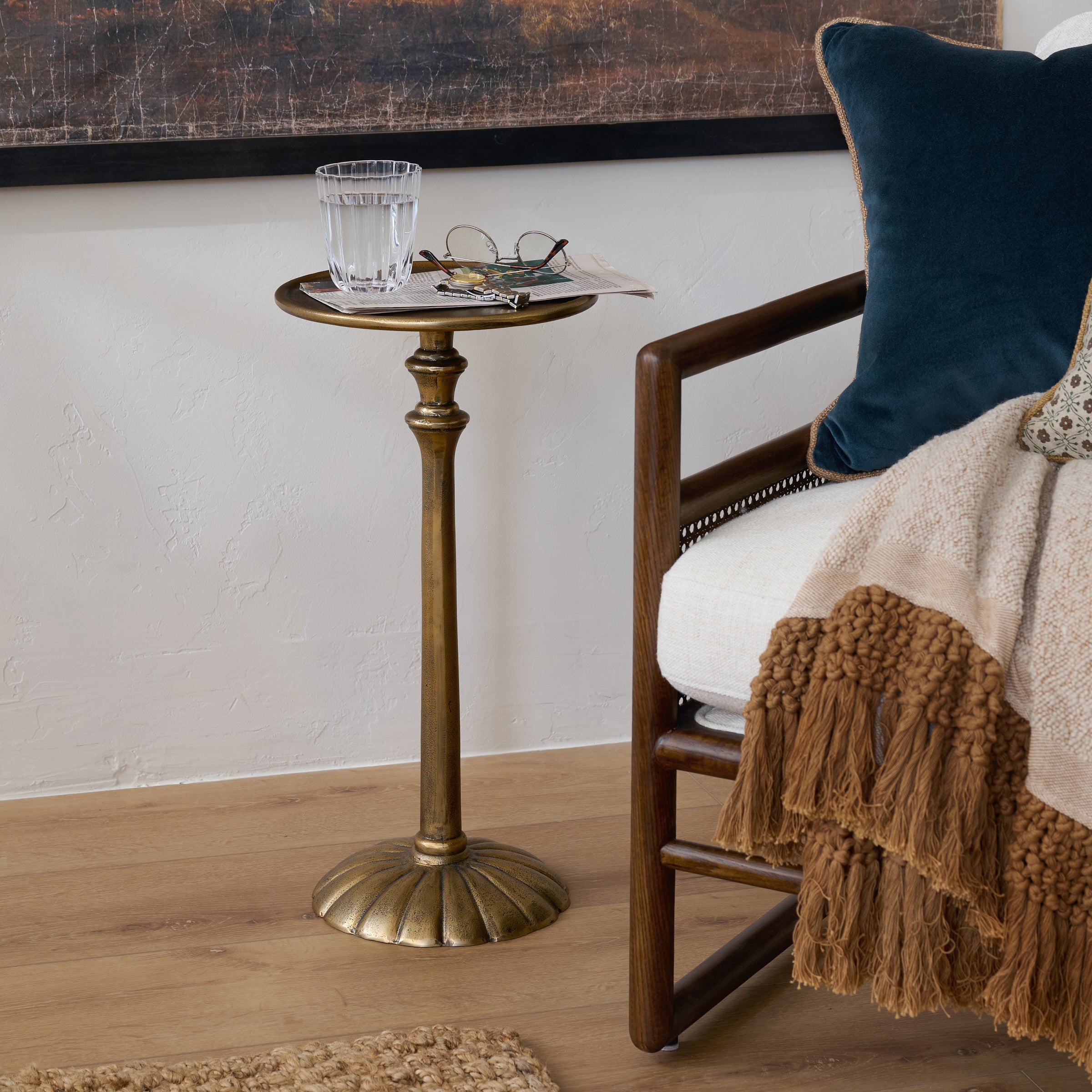 Antiqued Brass Cocktail Table