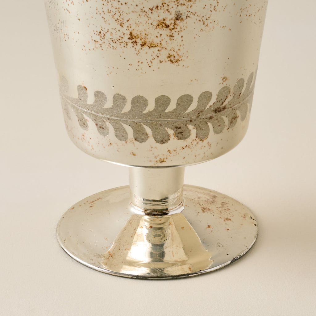 Etched Mercury Glass Floral Vase