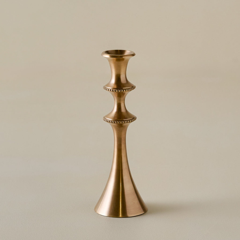 Adler Antiqued Brass Etched Taper Holder