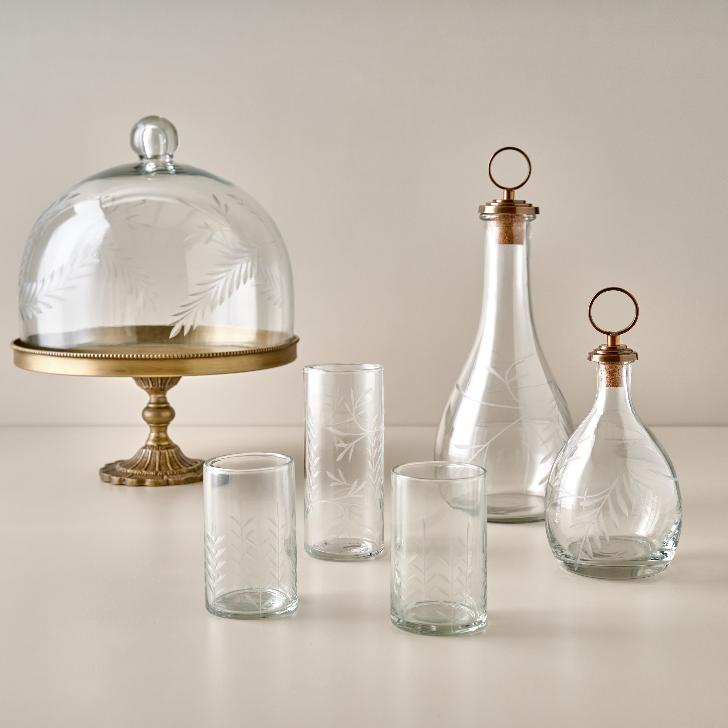 Marlowe Etched Glass Tumbler