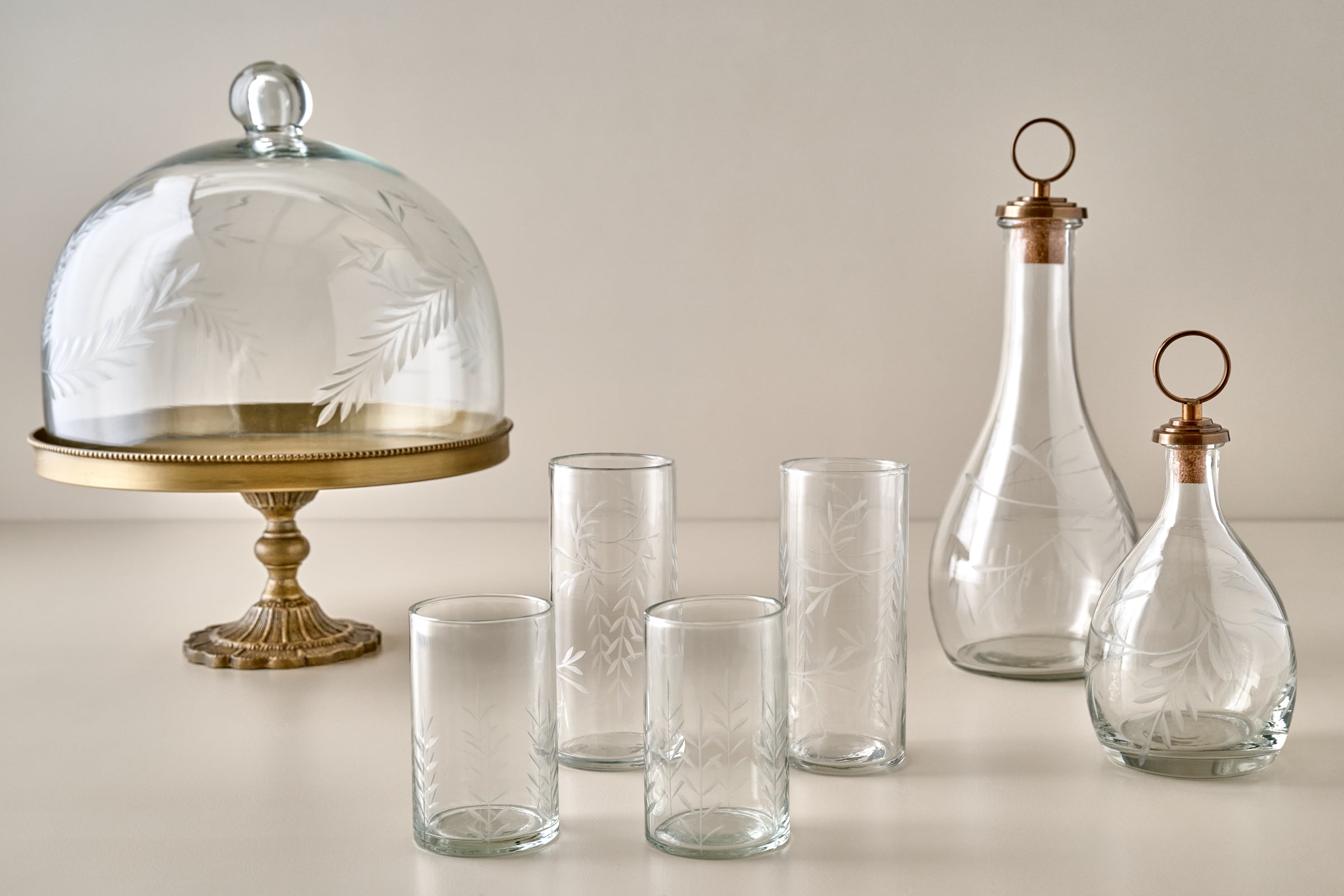 Marlowe Etched Glass Tumbler