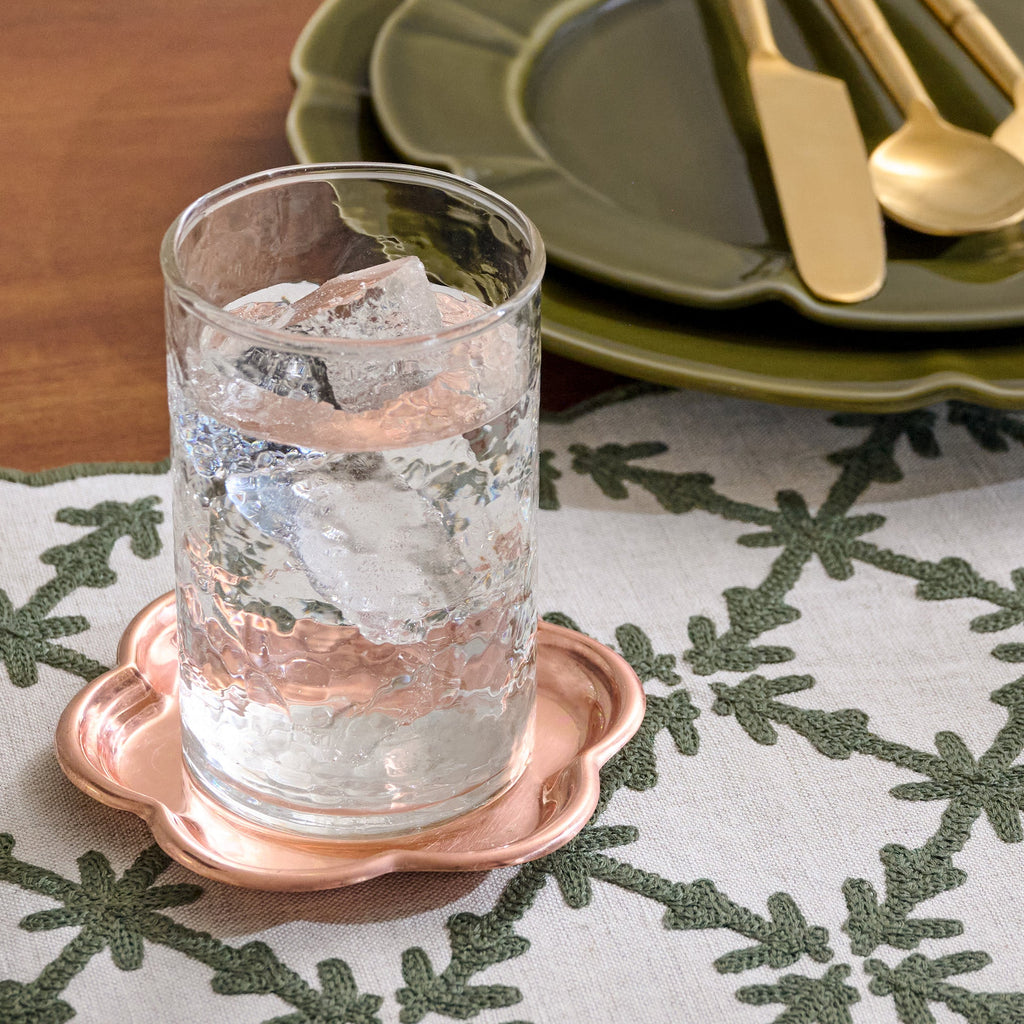 Antique Copper Scalloped Coaster Set of Four