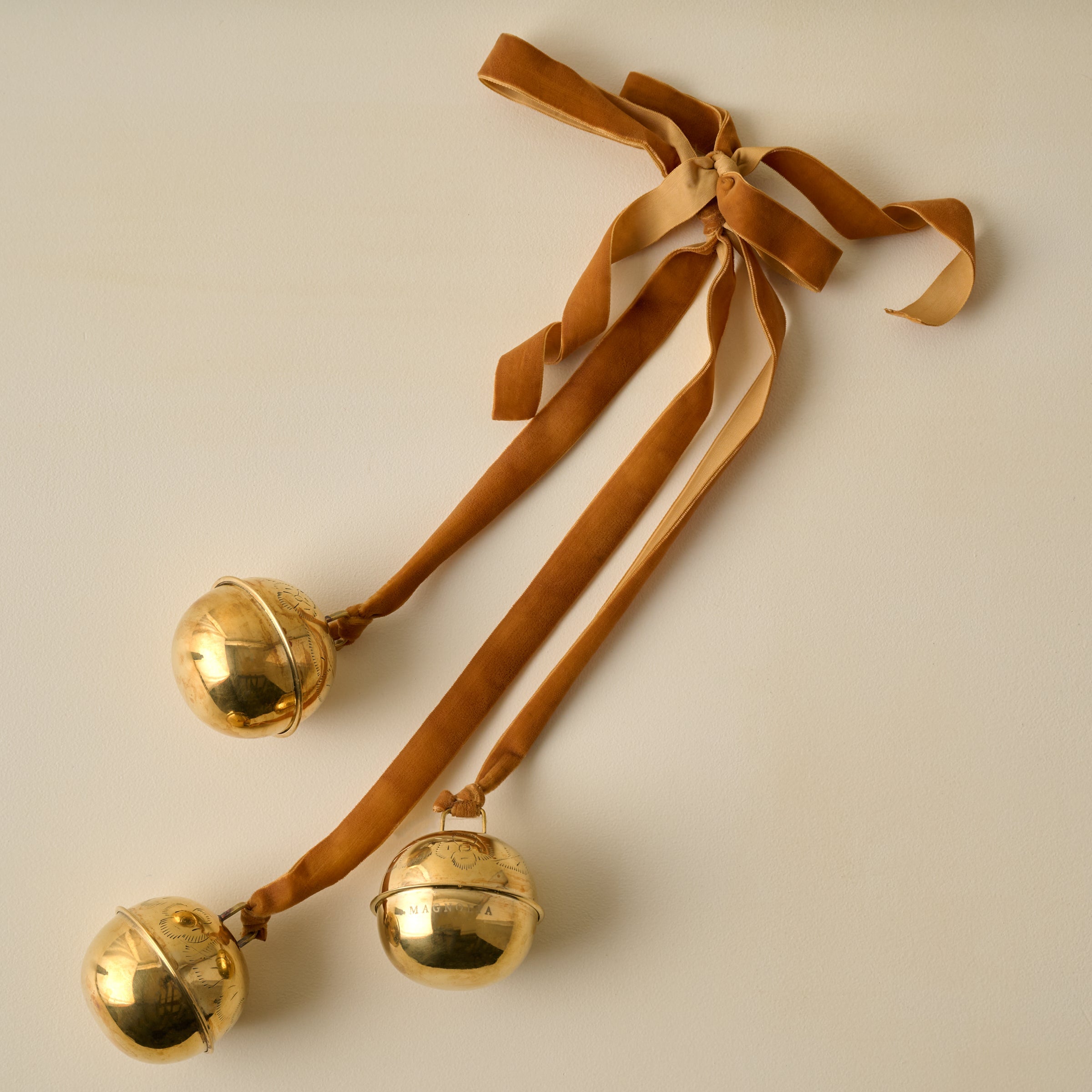 Etched Solid Brass Jingle Bells