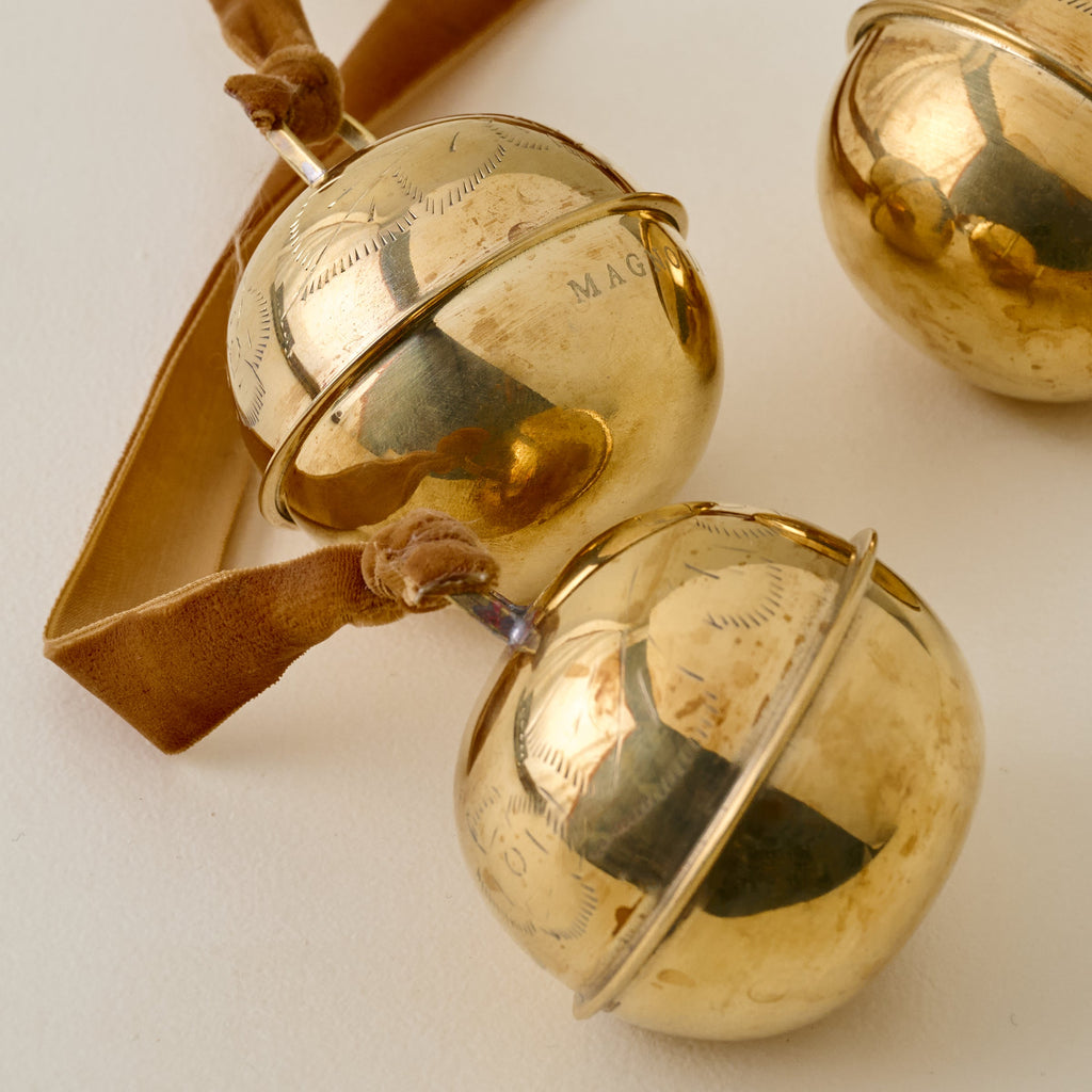 Etched Solid Brass Jingle Bells