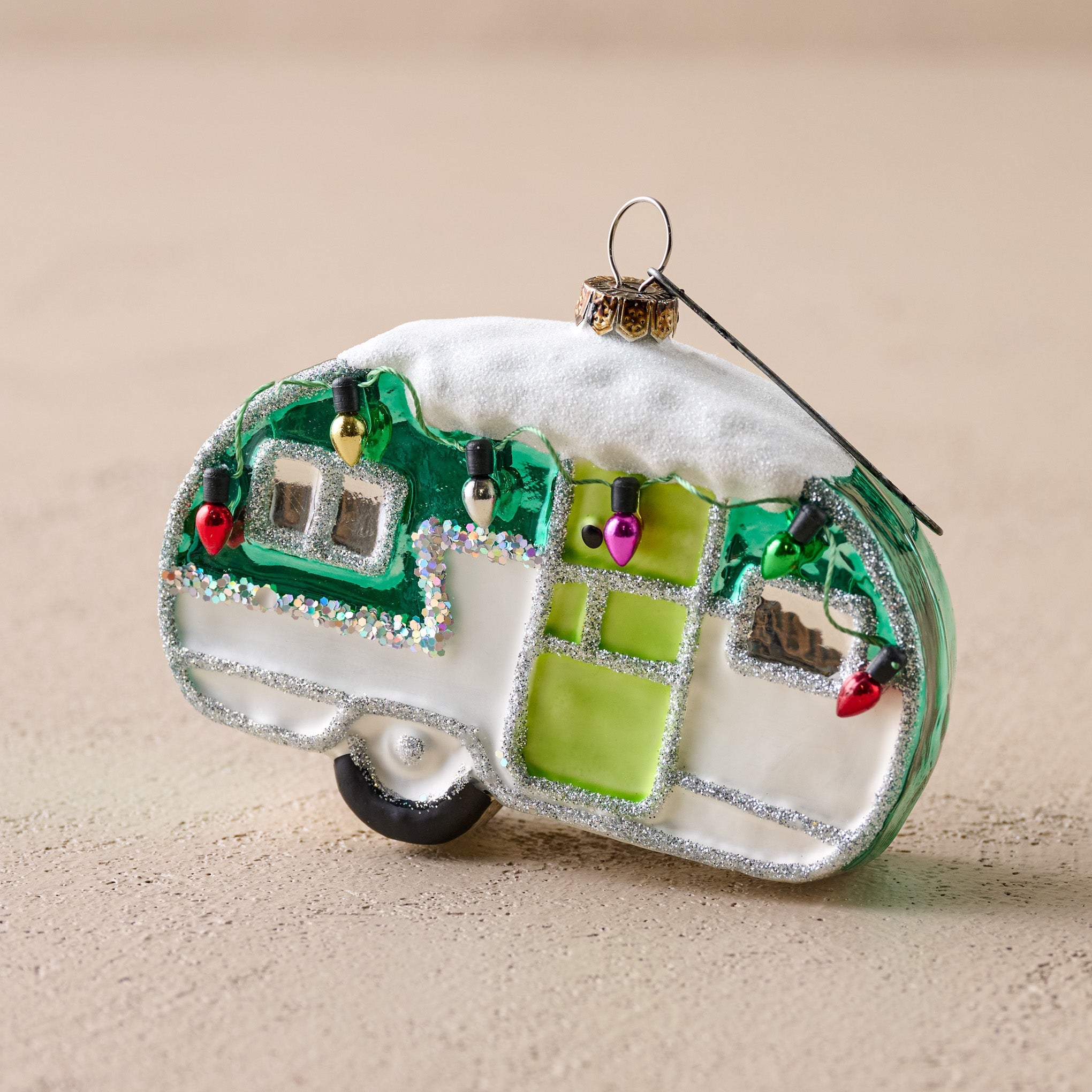 Retro Snowy Camper Ornament