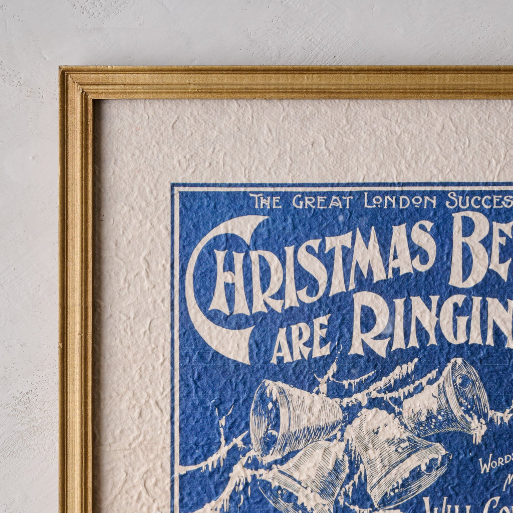 Vintage Christmas Bells Are Ringing Framed Print