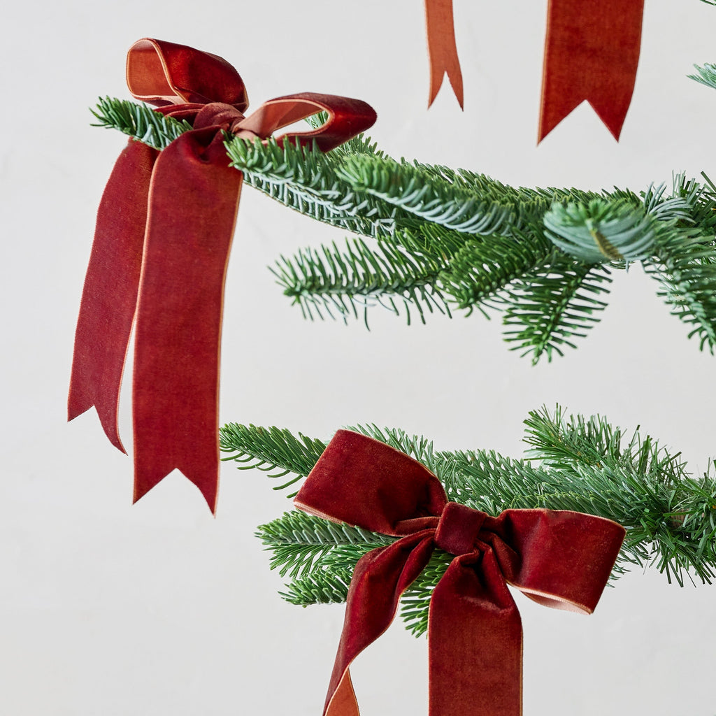 Velvet Bow Ornament Clip. Set of 8