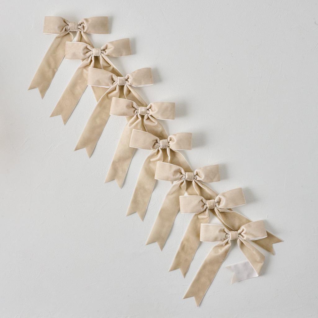 Velvet Bow Ornament Clip. Set of 8