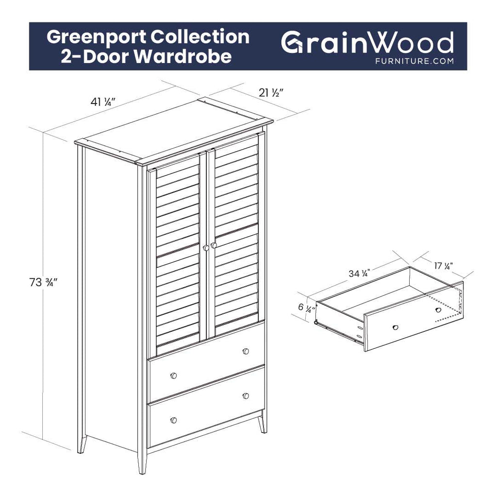 Greenport 2-Door Wardrobe